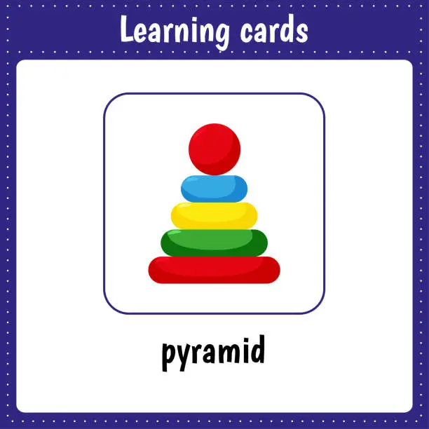 Vector illustration of Kids ABC cards. Learning letters. E