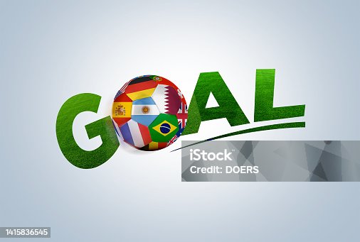 istock Goal text world cup 2022 concept 1415836545