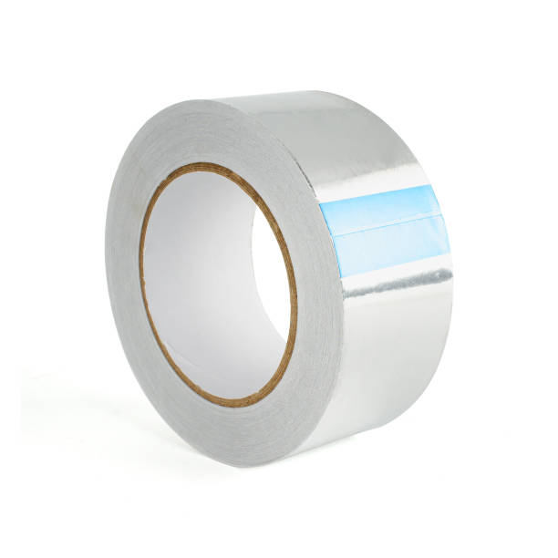 istock Adhesive tape with aluminum foil, sticky tape, on a white background 1415840310