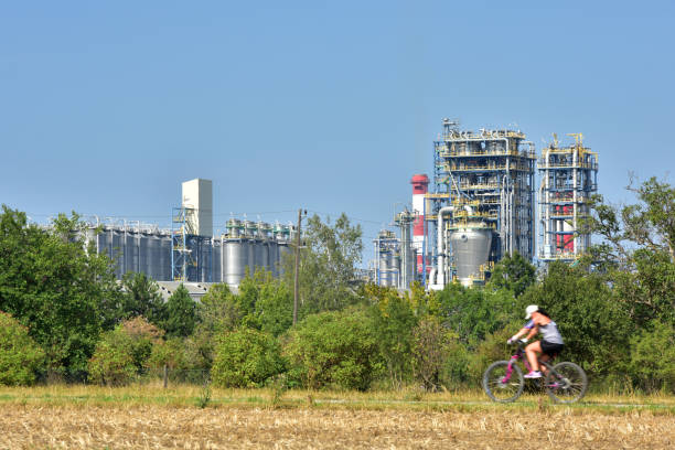 нефтеперерабатывающий завод omv в швехате - omv стоковые фото и изображения