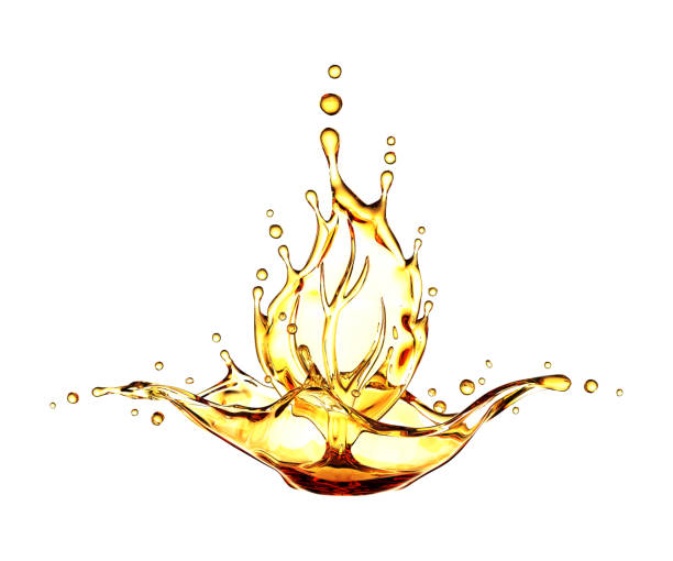 Oil leaf wave splash. 3D Render