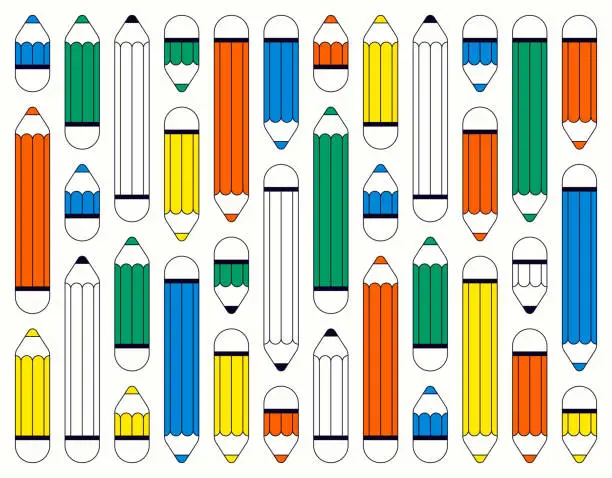 Vector illustration of Vector background with colorful pencils.