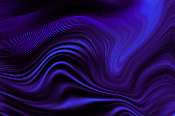 Wavy purple and teal lines flowing over a black background with gold glitter create a dynamic and elegant abstract composition