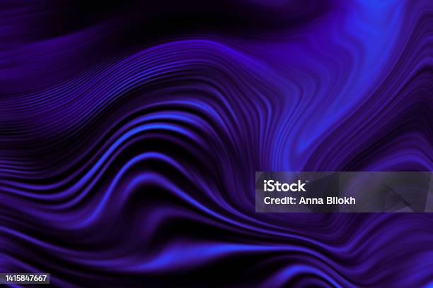 Marble Navy Blue Purple Black Shape Flowing Abstract Wind Wave Swirl Pattern Dark Ultra Violet Black Background Psychedelic Holographic Stone Geode Paranormal Night Vitality Ink Wash Mixing Igniting Watercolor Painting Layered Gradient Marbled Texture Stock Photo - Download Image Now