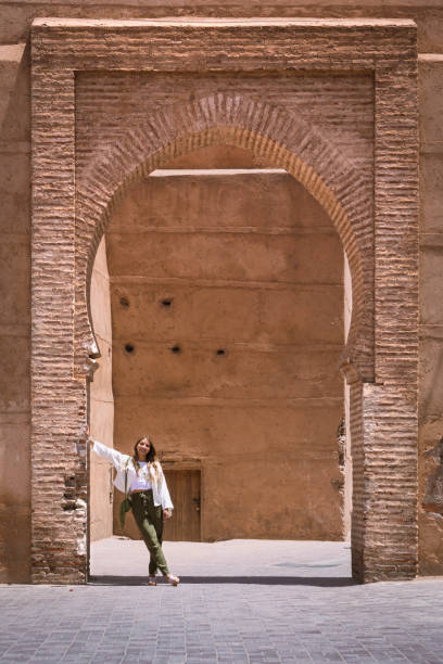 latina woman in marrakesh stock photo