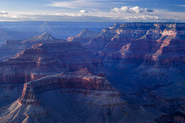 opinião do por do sol da garganta grande da borda sul - dramatic sky famous place canyon majestic - fotografias e filmes do acervo