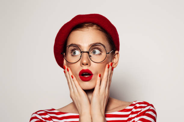 istock Beautiful emotional woman with bright make-up 1415860089