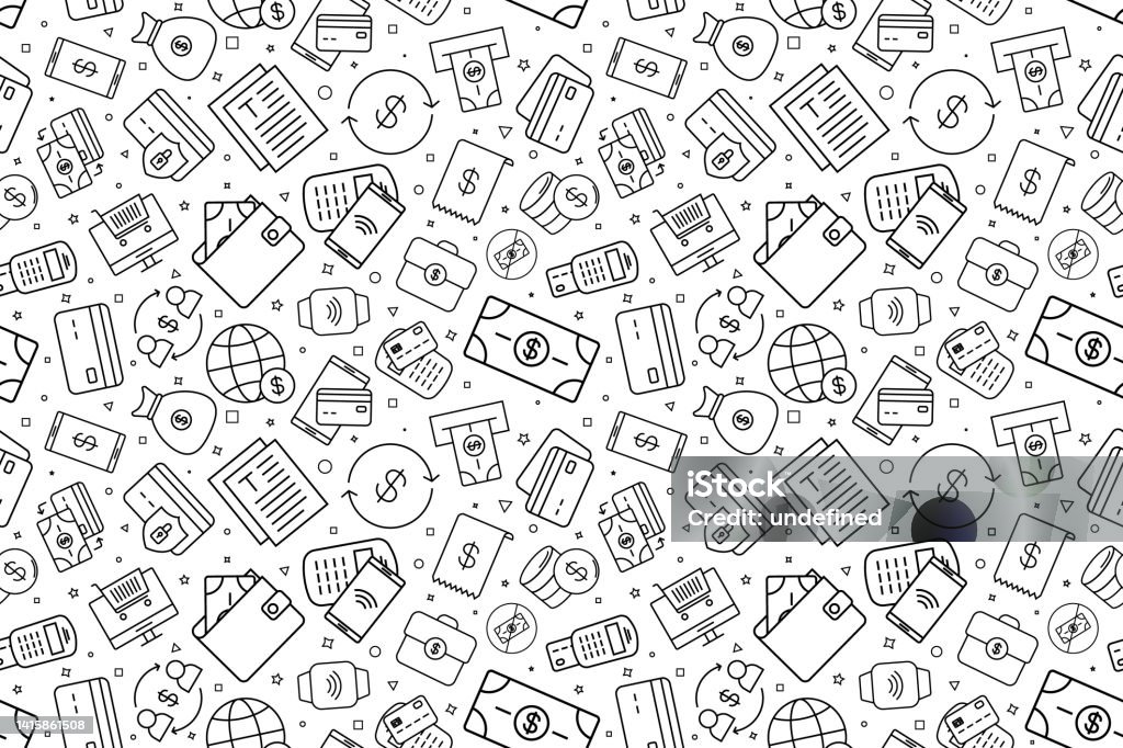 Patterned Payment Vector Payment Pattern Payment Seamless Background Stock Illustration ...
