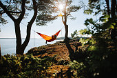 Outdoor adventures in Norway: hammock relax in nature