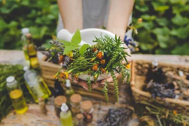 istock Medicinal herbs and natural tinctures. Selective focus. 1415863864