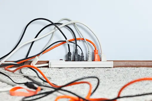 Power Strip Full of Electrical Power Cables images for a powerpoint presentation