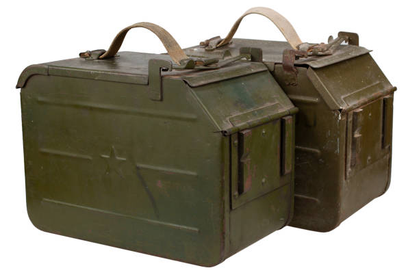 istock Ammo Can for ammunition belt for a 12.7 mm heavy machine gun DShK used by the former Soviet Union 1415868540