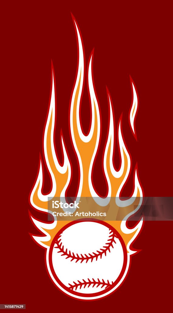 Fireballs Baseball Lettering Baseball Ball With Tribal Fire Flame Vector Graphic Logo Template Car ...