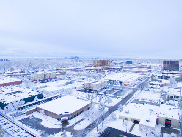 istock Drone View of Cities Covered by Snow 1415871748