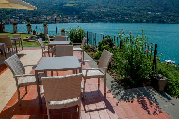 istock Terrace with lake view 1415873981