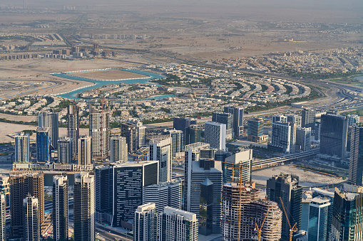Commercial and residential developments in Dubai. United Arab Emirates.