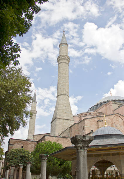 Turkish and foreign tourists are visiting Hagia Sophia, in the Sultanahmet district of Istanbul. The Hagia Sophia was the main temple of Byzantium then the Muslim mosque and museum but now is Holy Hagia Sophia Grand Mosque (Ayasofya-i Kebir Cami-i Şerifi) This redesignation is controversial, drawing condemnation from the Turkish opposition, UNESCO, the World Council of Churches, the International Association of Byzantine Studies, and many international leaders.
