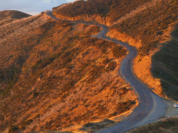Road to Mount Hotham Road to Mount Hotham high country stock pictures, royalty-free photos & images