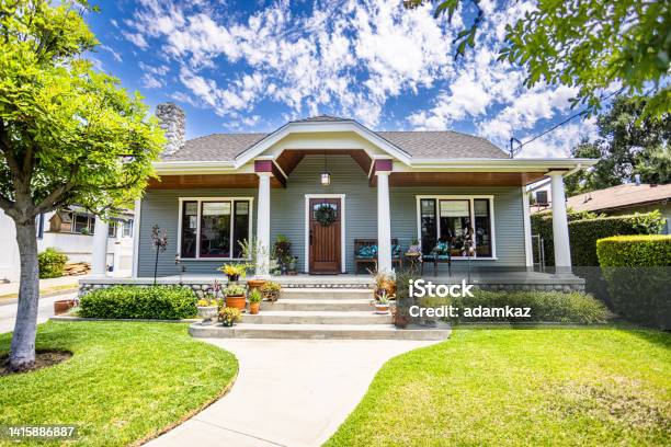 Freshly Painted Craftsman Bungalow House Stock Photo - Download Image Now - House, Residential Building, Bungalow
