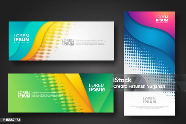 Color Guide Banner Banner Set Design Template In Trendy Dynamic Gradient Colors Stock ...