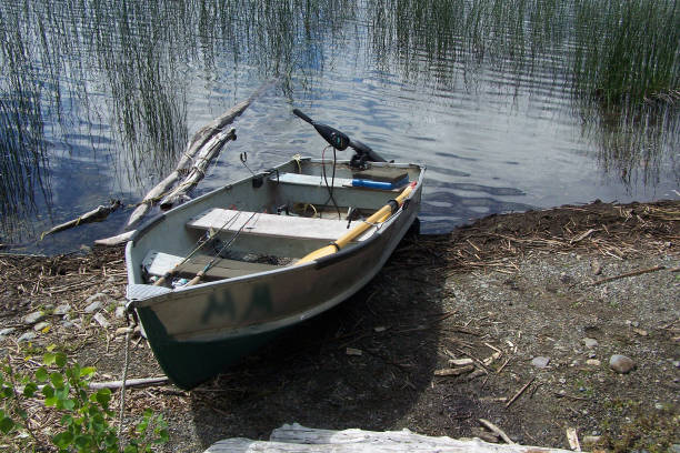 istock Boat docked in from the reeds 1415891225