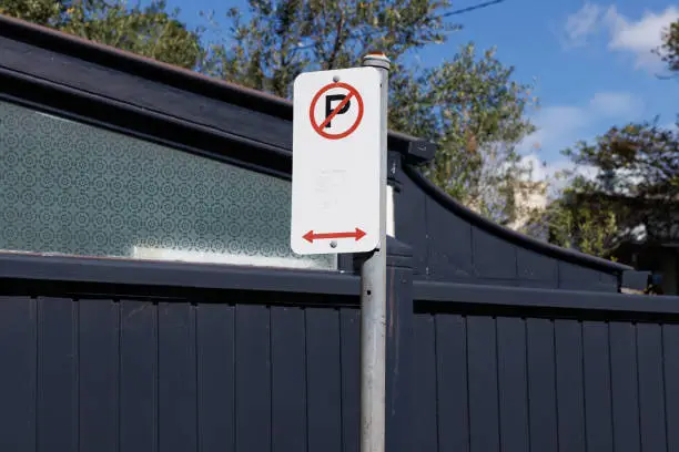 Photo of No Parking sign on a metal pole