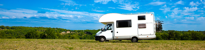 motorhome- camper van road trip,  holiday adventure