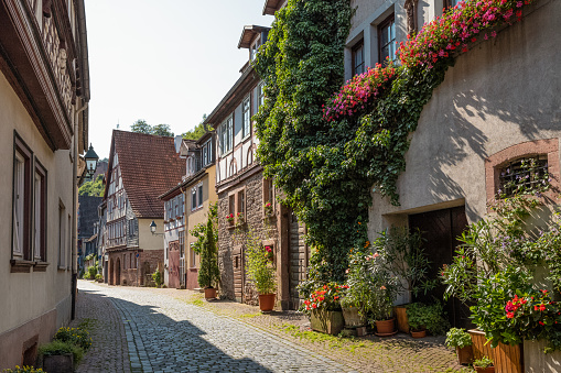 Germany, Miltenberg, the typical atchitectures of the houses of the old town