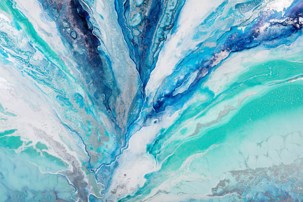 istock Abstract painting background in a fresh light blue color. 1415932248