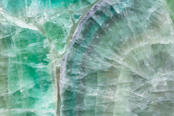 istock Green Fluorite precious stone, natural texture, part of unique interior. 1415932773