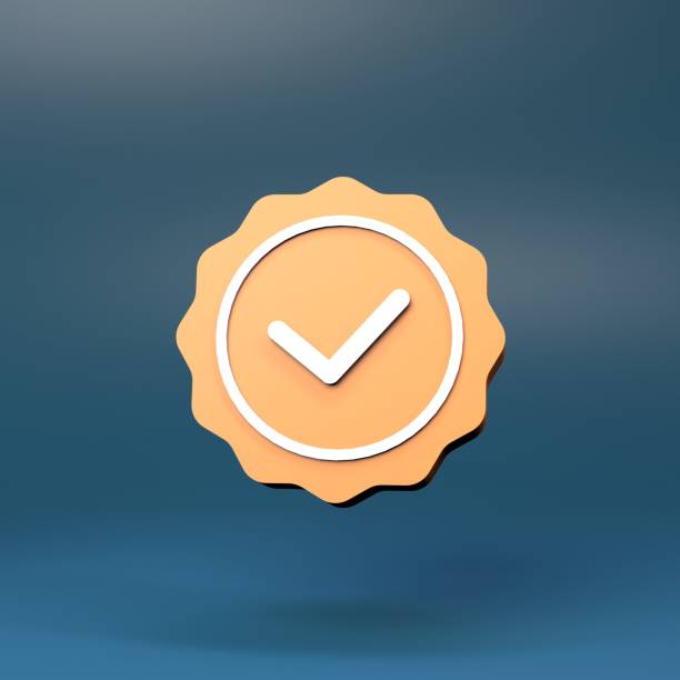 istock Icon of a medal with a checkmark. 3d render illustration. 1415935279