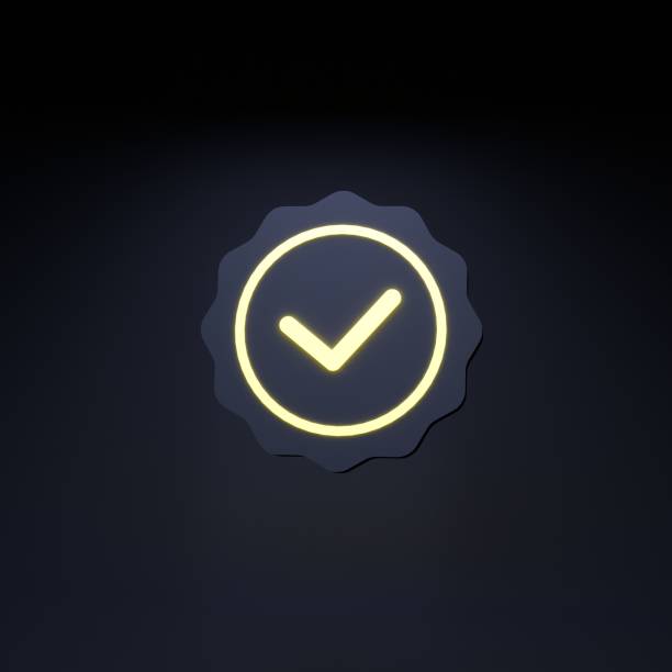 istock Icon of a medal with a checkmark. 3d render illustration. 1415935820