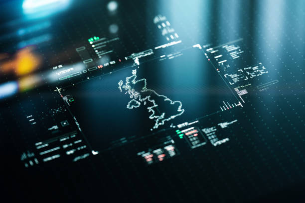 istock Digital Map of UK infographics 1415938664