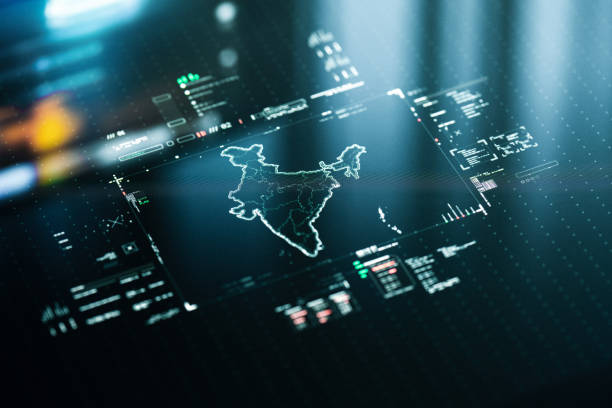 istock Digital Map of India infographics 1415938677