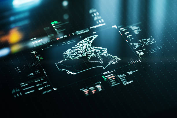 istock Digital Map of Canada infographics 1415938775