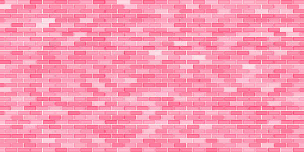 ilustrações de stock, clip art, desenhos animados e ícones de pink brick wall vector background - cement backgrounds building exterior color image