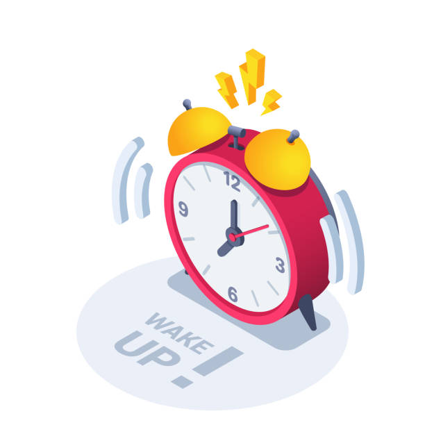 illustrations, cliparts, dessins animés et icônes de réveillez-vous - white background color image alarm clock deadline