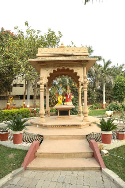 istock Radha Krishna temple in garden 1415950667
