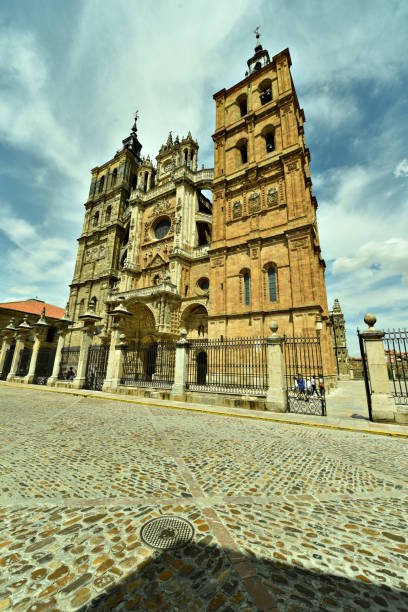 istock Cathedral of AstorgaOriginal Gothic style appearance, elements from later styles, such as Neo-Classicist cloister, Baroque towers, capitals and façade 1415961489
