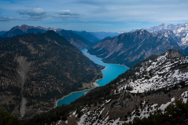 istock Lake Plansee with mountains in Tyrol Austria from above 1415963489