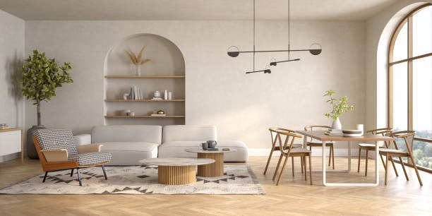 istock Modern style conceptual interior room 3d illustration 1415968490