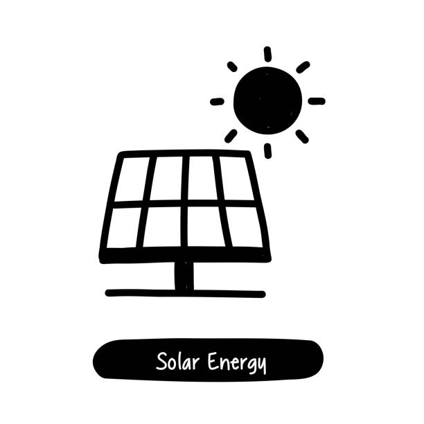 икона солнечной энергии. символ векторной иллюстрации «модный стиль» - solarenergy stock illustrations