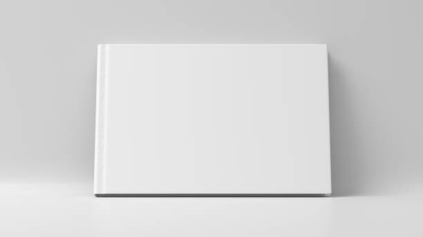 istock Blank horizontal hardcover book cover mockup standing on white background 1415971749