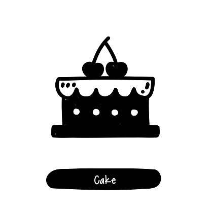 Cake Icon. Trendy Style Vector Illustration Symbol