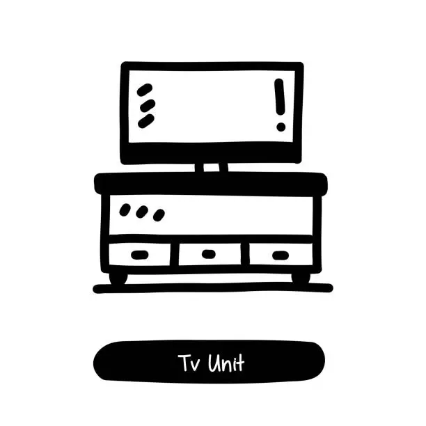 Vector illustration of TV Unit Icon. Trendy Style Vector Illustration Symbol