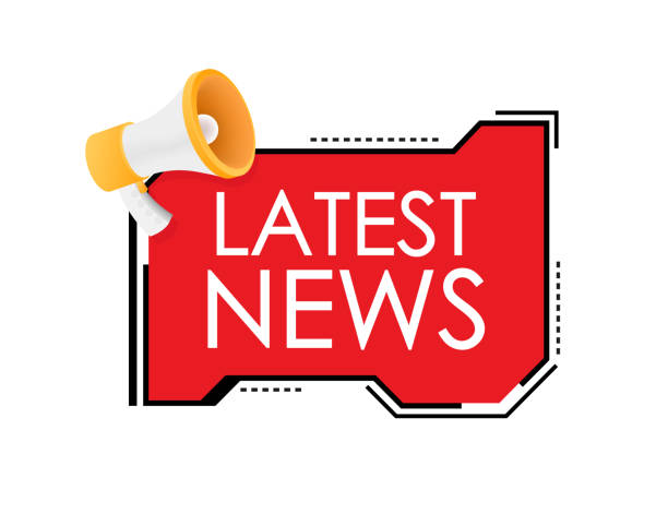 istock Hand Holding Megaphone with Latest news. Megaphone banner. Web design. Vector stock illustration 1415974400