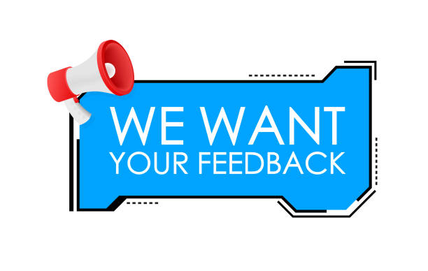 istock We want your feedback written on speech bubble. Advertising sign. Vector stock illustration. 1415974544