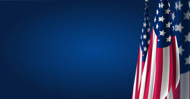 ilustracja tła flagi usa - american culture us memorial day blue red stock illustrations