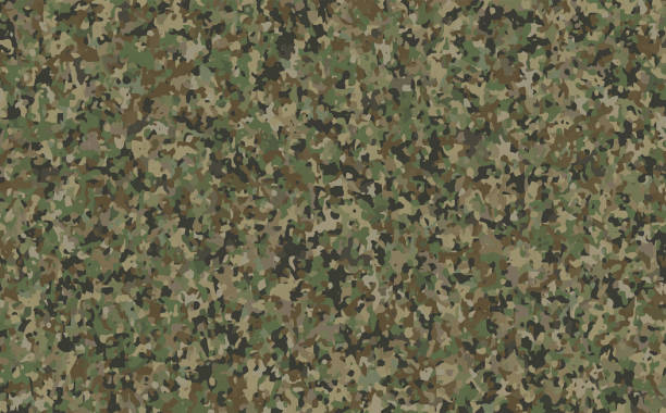 текстуры военного камуфляжа, армейская зеленая охота - камуфляж stock illustrations