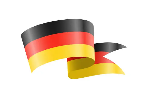 Vector illustration of Waving Germany flag. National waving flag on a white background.